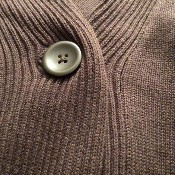 Mossimo Supply & Co size XL Dark brown 3/4 sleeve cropped cardigan one button - Picture 4 of 9